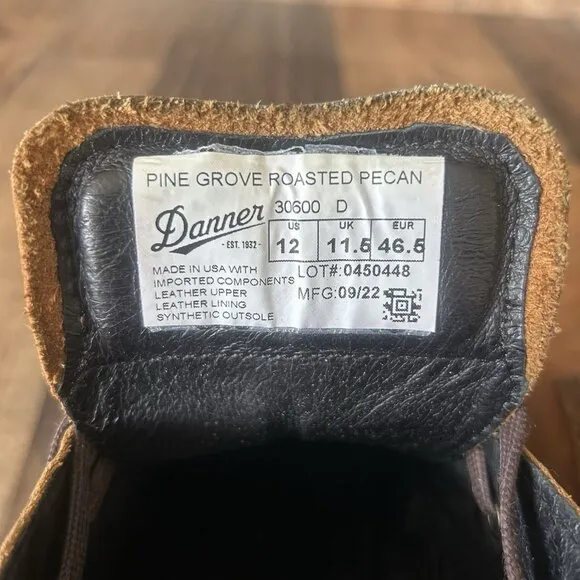 Danner 30600 Pine Grove Roasted Pecan Chukka Ankle Work Boots Mens 12 D
