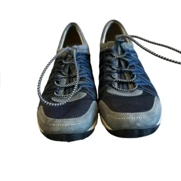 Dansko Henriette Navy Suede Leather Comfort Sneaker Walking Shoes 8.5 Women's