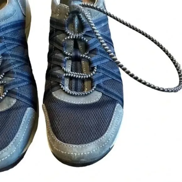 Dansko Henriette Navy Suede Leather Comfort Sneaker Walking Shoes 8.5 Women's
