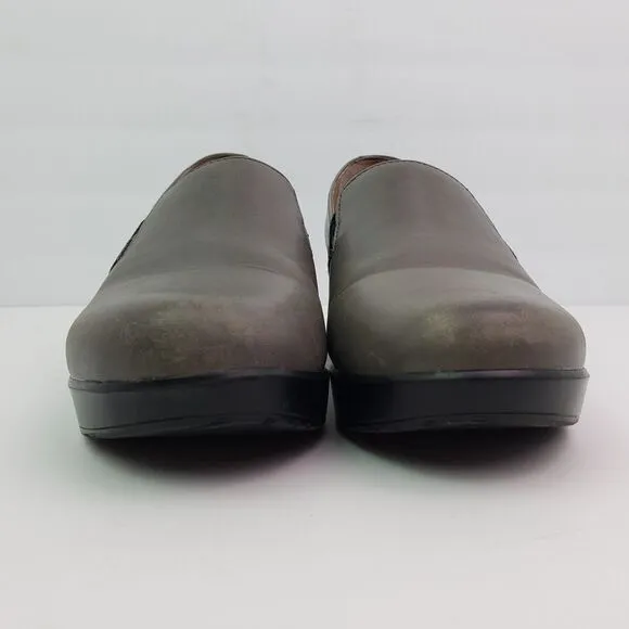 Dansko Jessica Womens Size EU 39 US 8.5-9 Gray Leather Slip On Clog Shoes