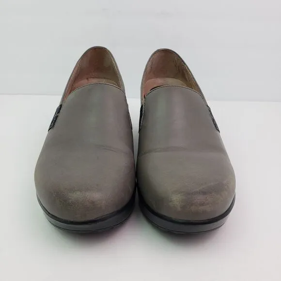 Dansko Jessica Womens Size EU 39 US 8.5-9 Gray Leather Slip On Clog Shoes