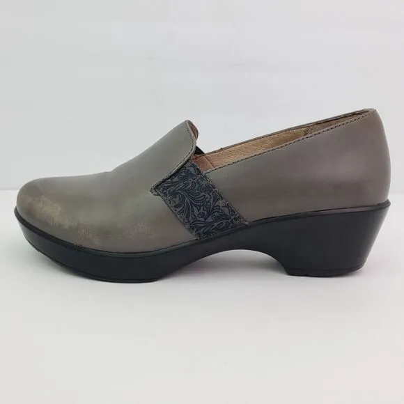 Dansko Jessica Womens Size EU 39 US 8.5-9 Gray Leather Slip On Clog Shoes
