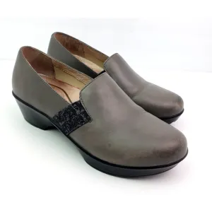 Dansko Jessica Womens Size EU 39 US 8.5-9 Gray Leather Slip On Clog Shoes
