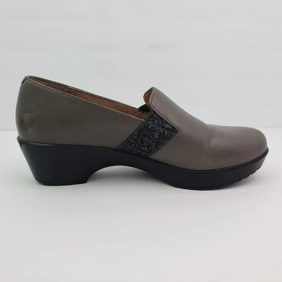 Dansko Jessica Womens Size EU 39 US 8.5-9 Gray Leather Slip On Clog Shoes