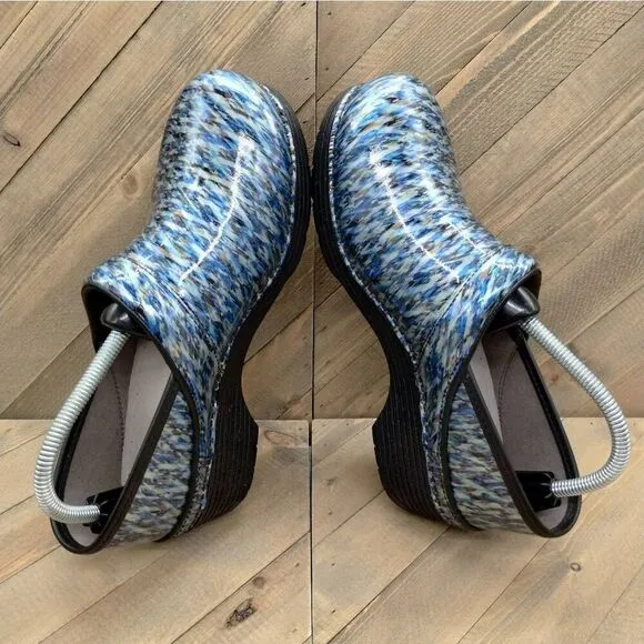 Dansko LT Pro Clogs Womens Size‎ 41 Blue Colorful Comfort Slip On Shoes Casual
