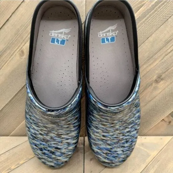 Dansko LT Pro Clogs Womens Size‎ 41 Blue Colorful Comfort Slip On Shoes Casual
