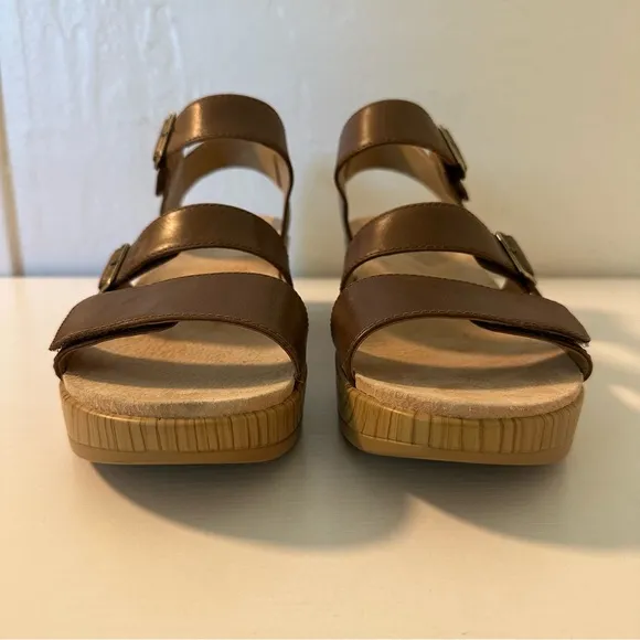 Dansko Malena Brown Leather Strappy Fully Adjustable Sandals Euro Size 41