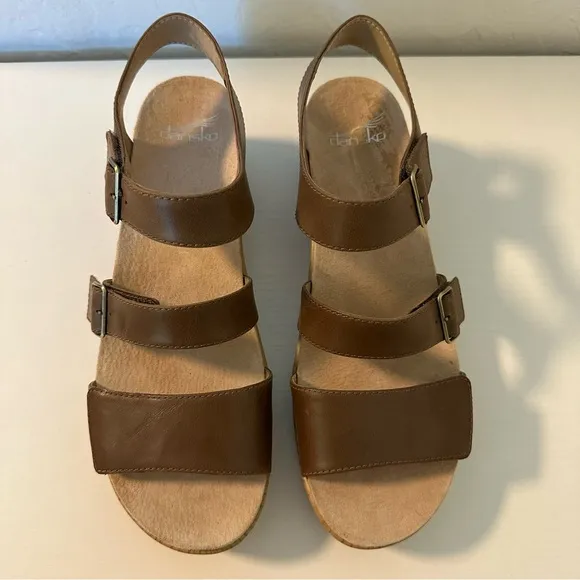 Dansko Malena Brown Leather Strappy Fully Adjustable Sandals Euro Size 41