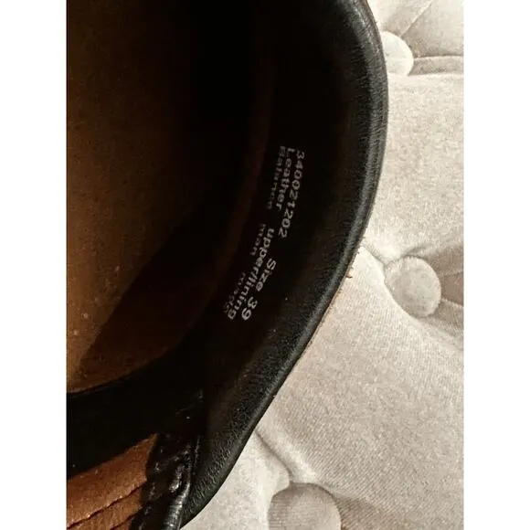 Dansko Pavan Clogs 39 Black Tan Laser Cut Leather Women Slip On Workwear Shoes