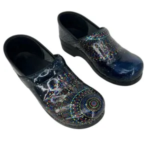 Dansko shoes 41 professional twin tranquility slip on patent leather clogs blue