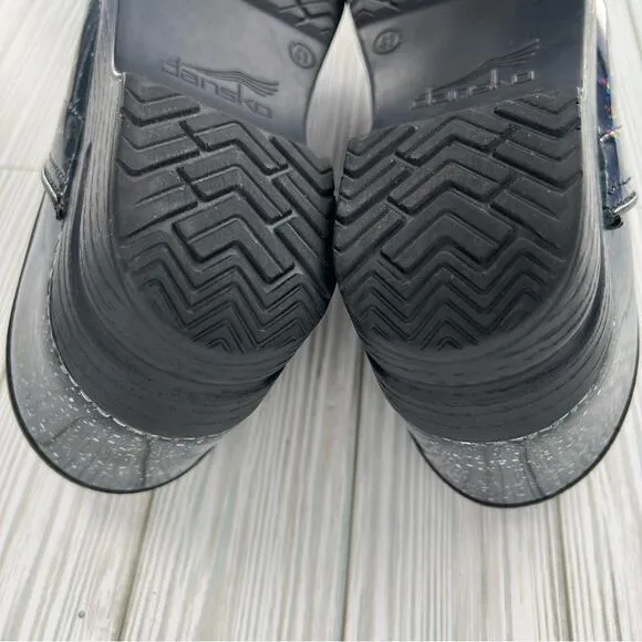 Dansko shoes 41 professional twin tranquility slip on patent leather clogs blue