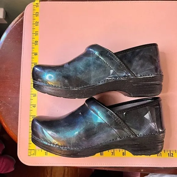 Dansko Shoes Clogs Nurse Blue Gray Shimmer w/ Insoles Size 41