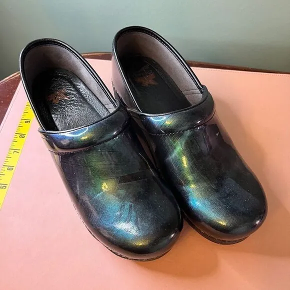 Dansko Shoes Clogs Nurse Blue Gray Shimmer w/ Insoles Size 41