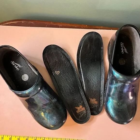 Dansko Shoes Clogs Nurse Blue Gray Shimmer w/ Insoles Size 41
