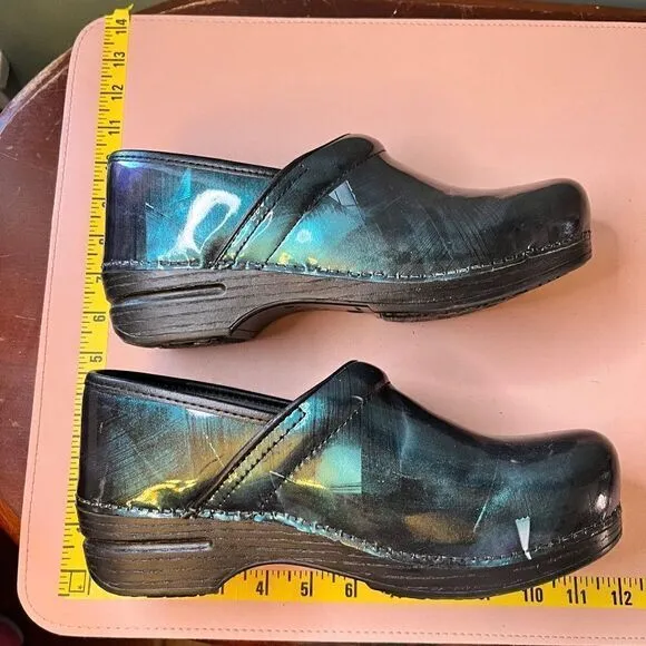 Dansko Shoes Clogs Nurse Blue Gray Shimmer w/ Insoles Size 41