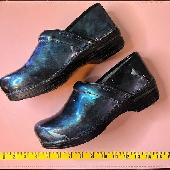 Dansko Shoes Clogs Nurse Blue Gray Shimmer w/ Insoles Size 41