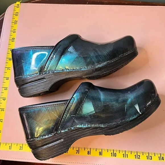 Dansko Shoes Clogs Nurse Blue Gray Shimmer w/ Insoles Size 41