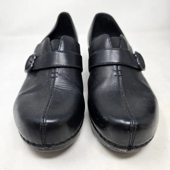 DANSKO Tamara Women's Black Leather Clog Slip-On Shoes Size 38