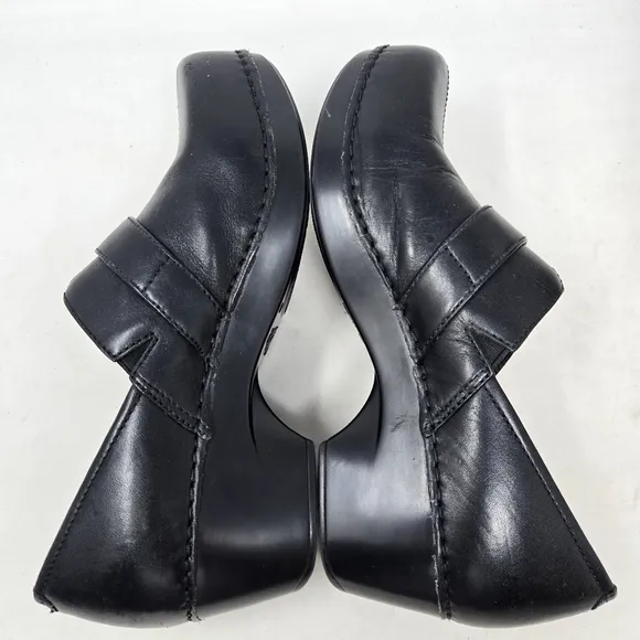 DANSKO Tamara Women's Black Leather Clog Slip-On Shoes Size 38