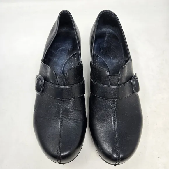 DANSKO Tamara Women's Black Leather Clog Slip-On Shoes Size 38