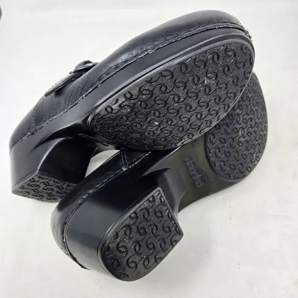 DANSKO Tamara Women's Black Leather Clog Slip-On Shoes Size 38