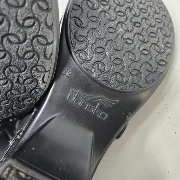 DANSKO Tamara Women's Black Leather Clog Slip-On Shoes Size 38