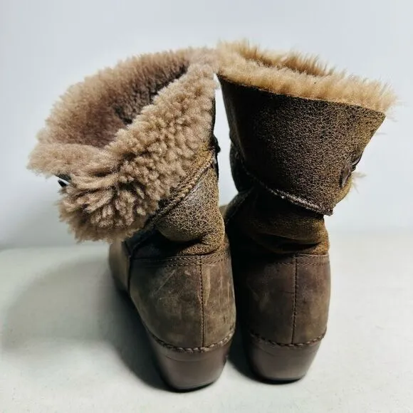 Dansko Stormy Shoes Women’s 40US 9,6-10  Brown Ankle Boots Shearling Leather