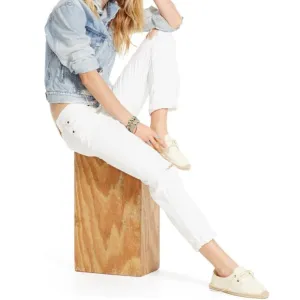 Denim &amp; Supply Ralph Lauren Edwards White Distressed Boyfriend Jeans