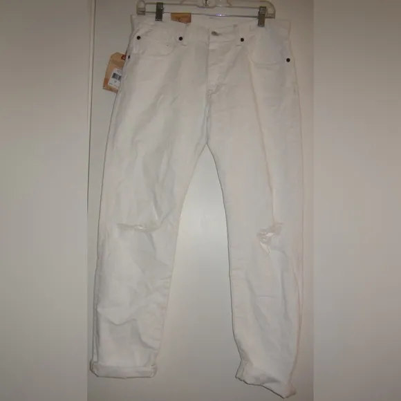 Denim &amp; Supply Ralph Lauren Edwards White Distressed Boyfriend Jeans