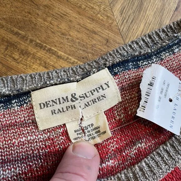 Denim &amp; Supply Ralph Lauren Sweater Aztec Southwest Cotton Pullover XS New