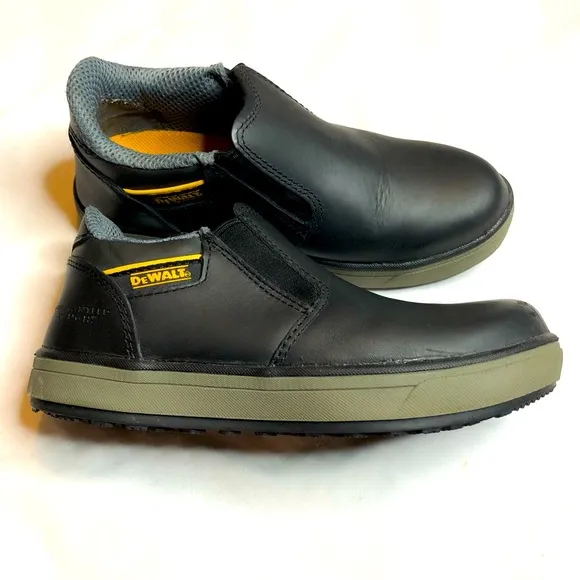 DeWalt black plasma slip on aluminum toe shoes