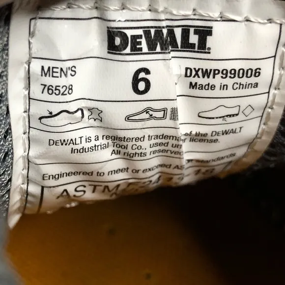 DeWalt black plasma slip on aluminum toe shoes