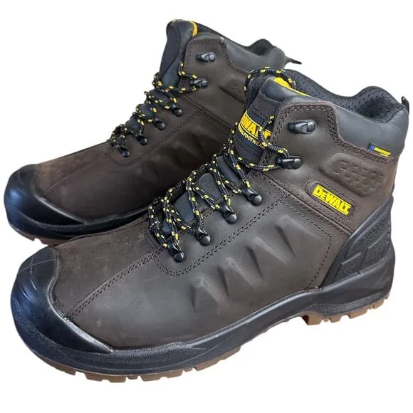 DeWALT Men's Hadley Steel Toe Waterproof Work Boots Dark Brown 11 M NEW