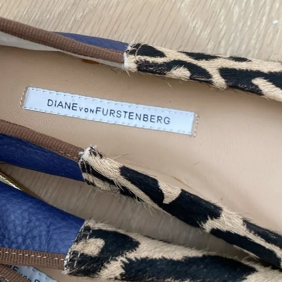 Diane Von Furstenberg Botswana Haircalf Flat sz 5 shoes