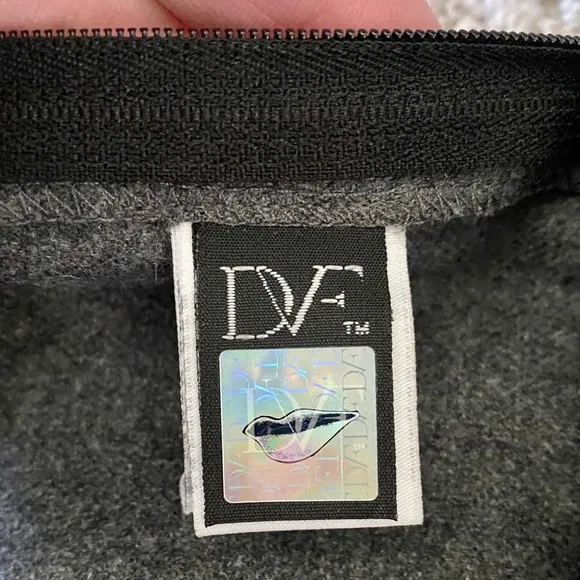Diane von Furstenberg High Waist Zippered Leather and Wool Shorts