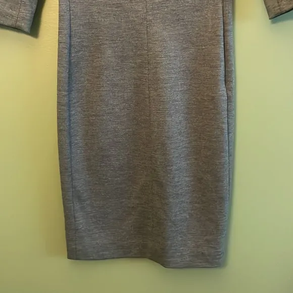 Diane Von Furstenburg Thandi Grey Wool Blend Boat Neck 3/4 Sleeve Dress Sz 2