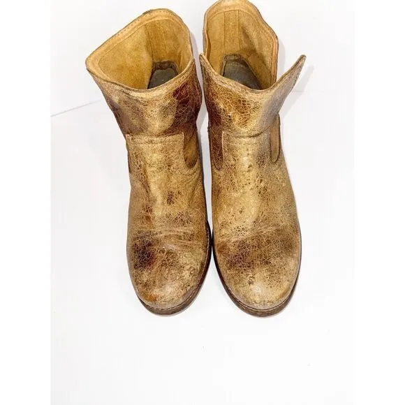 Diba True Walnut Grove Ankle Boots Distressed Rugged Leather Western Festival 10