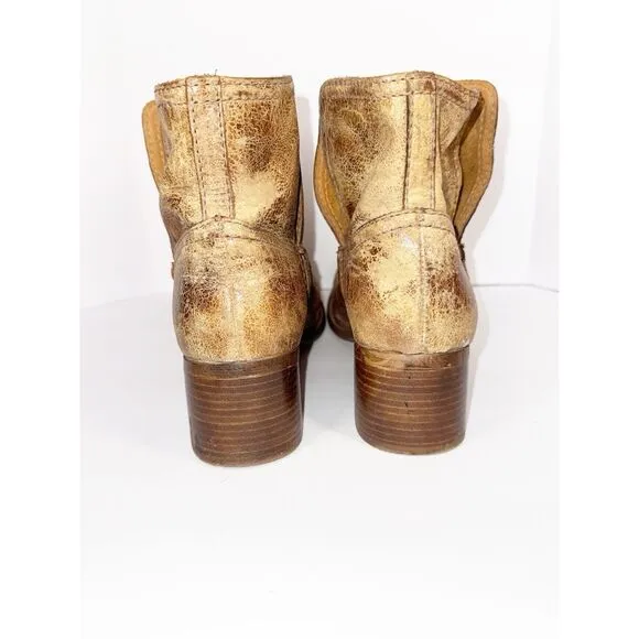 Diba True Walnut Grove Ankle Boots Distressed Rugged Leather Western Festival 10