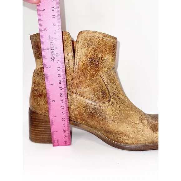 Diba True Walnut Grove Ankle Boots Distressed Rugged Leather Western Festival 10
