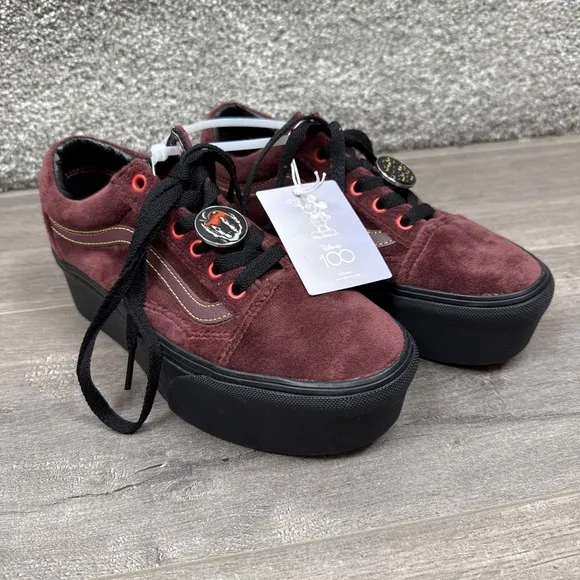 Disney x VANS Old Skool Stackform Shoes Poison Apple Mahogany Women's 6.5 NEW