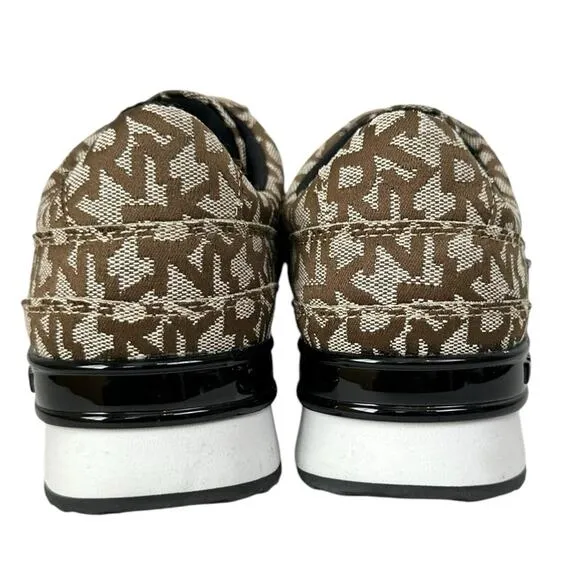 DKNY Marli Slip On Sneakers Tennis Shoes Brown Black Size 8 NEW K3190976 Logo