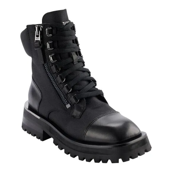 DKNY Women's River Lug Sole Combat Boots Black Size 10