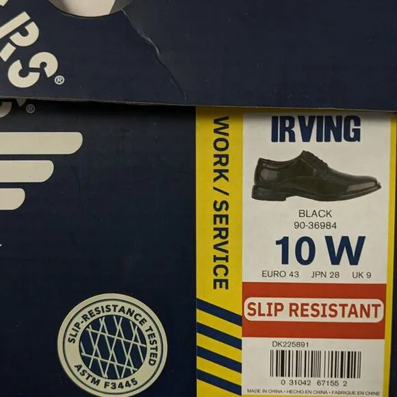 Dockers Irving Slip Resistant Oxford Work Shoes, Black, Men's 10 Wide