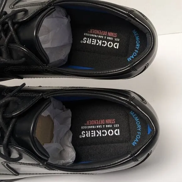 Dockers Irving Slip Resistant Oxford Work Shoes, Black, Men's 10 Wide