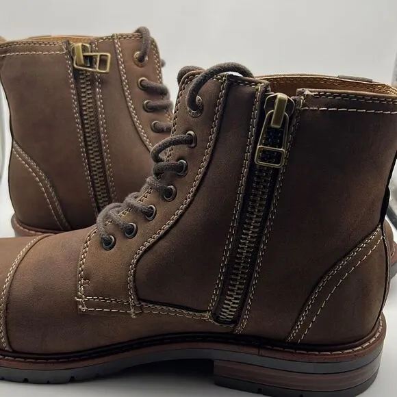 Dockers Mens Rawls Rugged Lace-up Synthetic Leather Lugged Sole Cap Toe Boot M13