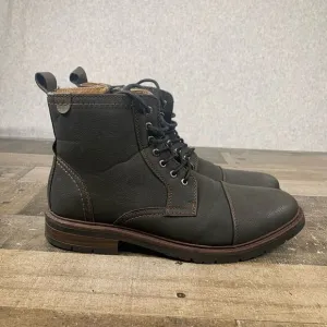 Dockers Men’s Size 10 Rawls Rugged Cap Toe Boots Black Lace Up Foootwear