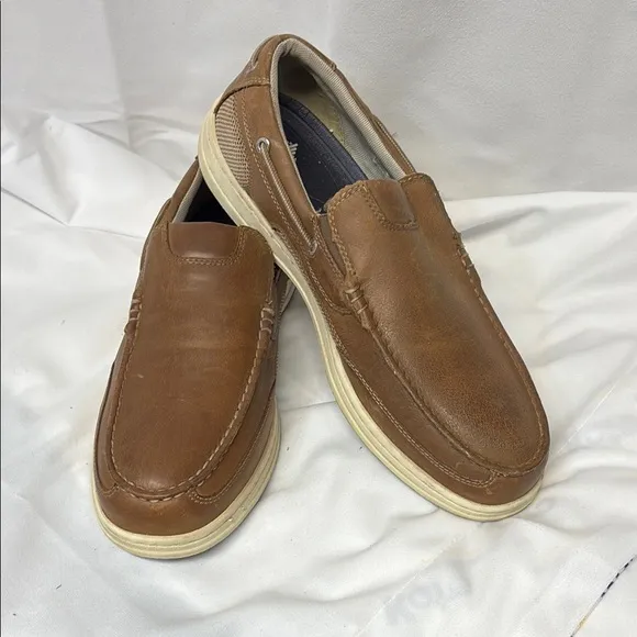 Dockers Tiller boat Brown Leather slide on shoe size 13W
