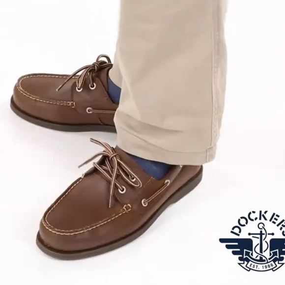 DOCKER’S VARDUS RUST LEATHER MEN’S HAND-SEWN CASUAL BOAT SHOES
