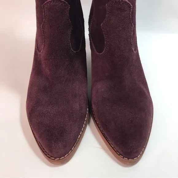 Dolce Vita Plum Suede Leather Heeled Ankle Boots NWOT Size 7