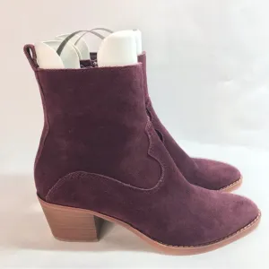 Dolce Vita Plum Suede Leather Heeled Ankle Boots NWOT Size 7